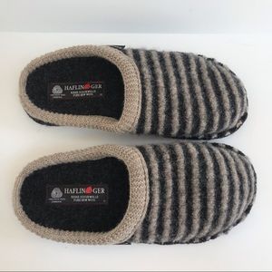 Haflinger Stripe Wool Slip on Mule Slippers